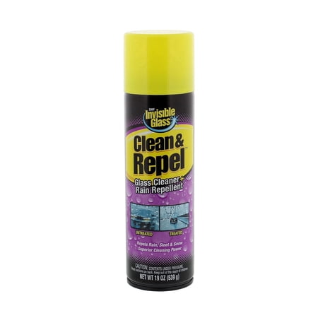 Invisible Glass 91184 Clean & Repel – Aerosol Glass Cleaner and Rain Repellent, Cleans Exterior Windshields, Repels Rain, Sleet, Snow, Improves Wet Weather Driving Visibility – 19 oz (Pack of 1)