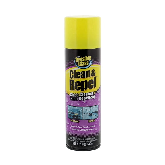 Invisible Glass 91184 Clean & Repel – Aerosol Glass Cleaner and Rain Repellent, Cleans Exterior Windshields, Repels Rain, Sleet, Snow, Improves Wet Weather Driving Visibility – 19 oz (Pack of 1)