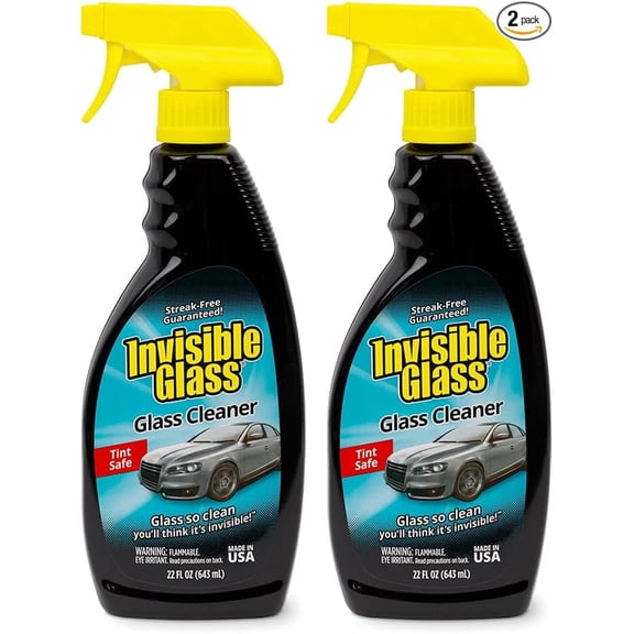 Invisible Glass 92164-2PK Premium Glass and Window Cleaner for Auto and Home Cleans Glass, Windows, Windshields, Navigation Screens, Streak-Free, Ammonia-Free, Tint-Safe, 22 fl oz, Pack of 2