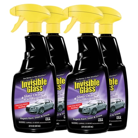 Invisible Glass 92184-6PK Glass Cleaner with Rain Repellent for Exterior Automotive Glass and Windshields to Shield Against Rain, Snow, and Sleet, 22 Fl Oz, Pack of 6