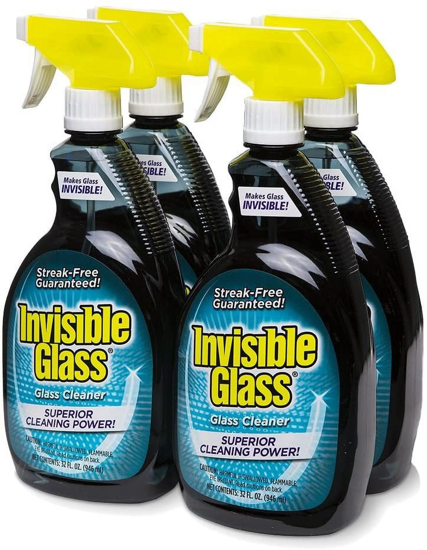 Invisible Glass 92194-4pk 32-Ounce Cleaner and Window Spray for Home and Auto for A Streak-Free Shine Film-Free Glass Cleaner and Safe for Tinted