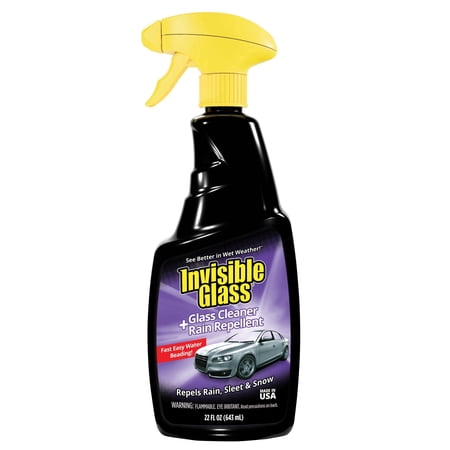 Invisible Glass 92184 Glass Cleaner with Rain Repellent for Exterior Automotive Glass and Windshields to Shield Against Rain, Snow, and Sleet, 22 Fl Oz, Pack of 1