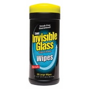Invisible Glass 90166 Large Glass Cleaning Wipes for Streak-Free Windows, Mirrors, and Glass, Lint-Free, for Home and Auto, Canister, 28 Count Pack of 1