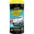 thumbnail image 1 of Invisible Glass 90166 Large Glass Cleaning Wipes for Streak-Free Windows, Mirrors, and Glass, Lint-Free, for Home and Auto, Canister, 28 Count (Pack of 1), 1 of 8