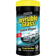 Invisible Glass 90166 Large Glass Cleaning Wipes for Streak-Free Windows, Mirrors, and Glass, Lint-Free, for Home and Auto, Canister, 28 Count Pack of 1