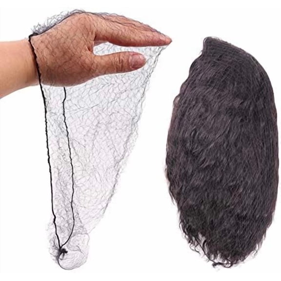 Invisible Hair Nets for Long Hair, 100 count 18-46 inch Black Elastic Mesh Women Hairnets Wig Cap for Wigs Frontal Closur Hair Bun Sleeping Service (18 )