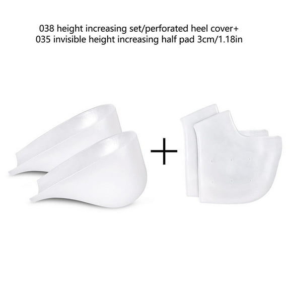 Invisible Height Increase 2-3CM Silicone Socks Gel Heel Pads Orthopedic Arch Support Heel Cushion Insoles Foot Massage Pad