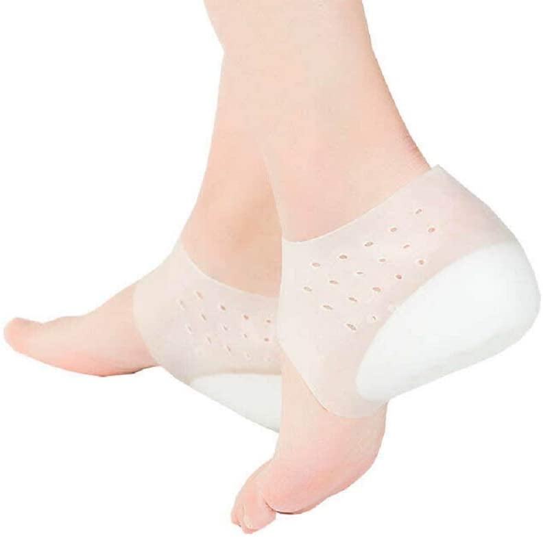 Invisible Height Increase Socks Heel Pads,Elastic Massage Silicone