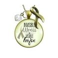 thumbnail image 1 of Invisible Illness Necklace Awareness Ribbon Gutsy Goodness Female Adult Bronze Metal Jewelry, 1 of 8