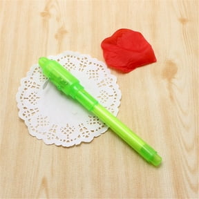 Invisible Ink Pen with UV Light, Secret Message Writer for Scavenger Hunt & Craft, UV Light Pen for Counterfeit Detection, Green, By Preplabs