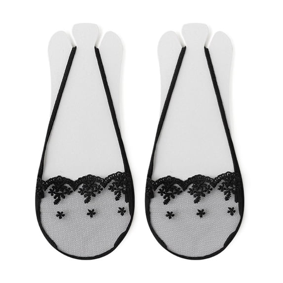 Invisible Lace Not Show Half Toe Socks With Slingback Breathable Cotton Liner Socks For Women Casual Shoe Hosiery