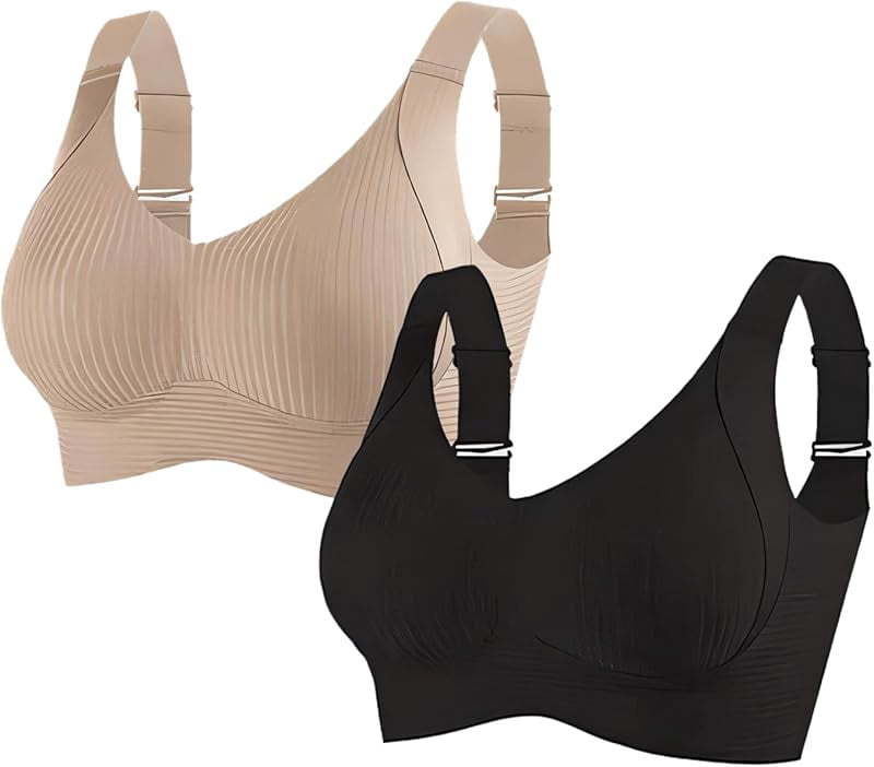 Invisible Lift Bra, Women's Solid Color Four Rows Adjustable Wireless ...