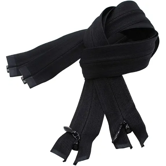 Invisible Light Weight Black Separating YKK Zippers for Clothes, Crafts & Sewing Projects - Color: Black - Made in The United States (2 Zippers Per Pack) (20" Inches)