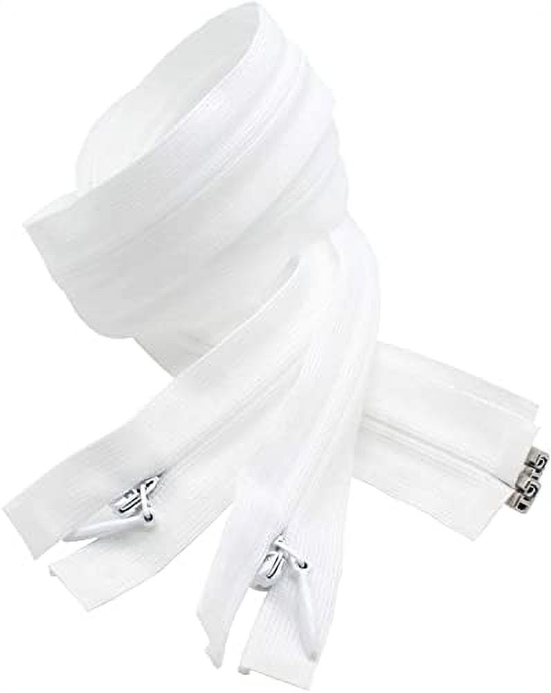 Invisible Light Weight White Separating YKK Zippers For Clothes, Crafts & Sewing Projects