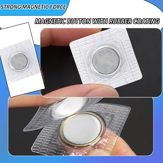 Invisible Magnetic Closures for Purses & Clothing, 1.18” Neodymium Snaps with PVC Cover, Dual Sew/Stick Installation, Strong Hold for DIY (12 Pieces) (12Pcs)