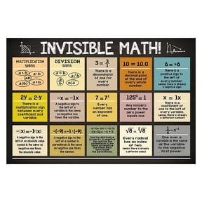 Invisible Math Teacher Posters For Classroom Math Posters For Middle and High School Education Mathematics Pediatric Poster Banner Math Classroom Decorations For Teachers