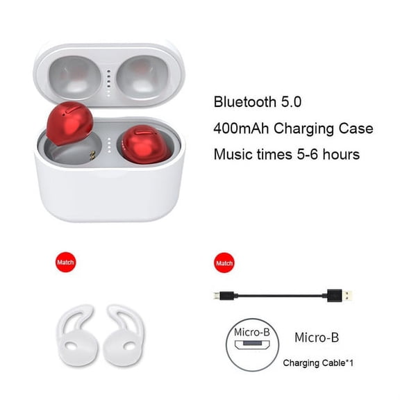 Invisible Mini Earbuds Bluetooth Earphones Hidden TWS Wireless Headphones With Mic Long Standby Type C Earpiece Dropshipping