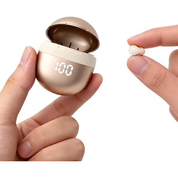 Invisible Mini Earbuds Wireless Bluetooth, Low Profile Micro Smallest Tiny Discreet Hidden Earbuds for Work, Small Headphones, Invisible Sleep Wireless Earphone IPX5 Waterproof for Small Ear Canals