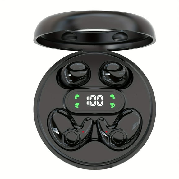 Invisible Mini Sleep Earbuds, 2 Pairs Wireless Bluetooth Earbuds with Long Battery, Hi-Fi Sound, Noise Reduction, Touch Control, Digital Display for Sports Office Sleep, Compatible All Smartphones