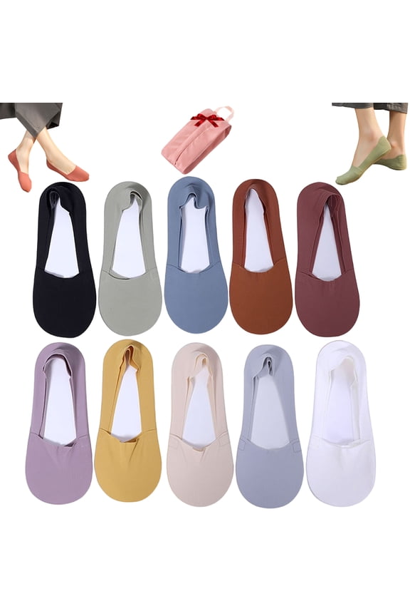 Invisible Non-slip Ice Silk Socks,Thin No Show Socks,Women Summer Ultra Thin Low Cut Liner Ankle Socks for Flats (10 Pairs)
