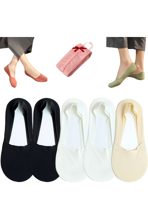 Invisible Non-slip Ice Silk Socks,Thin No Show Socks,Women Summer Ultra Thin Low Cut Liner Ankle Socks for Flats (5 Pairs-D)
