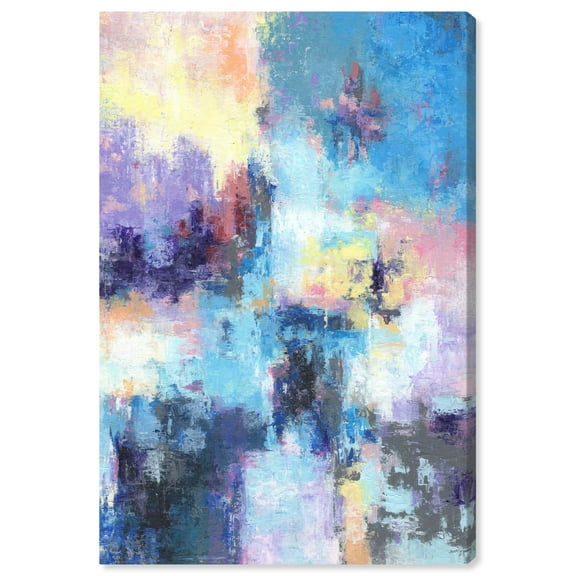 Invisible Path Colorful Abstract Canvas Wall Art by Art Remedy, Gallery Wrapped, 36"x54"
