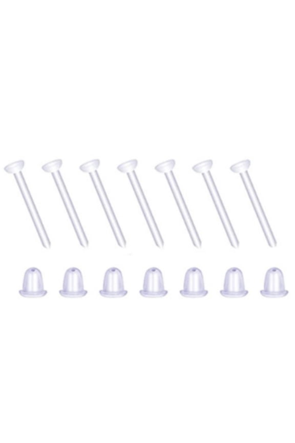 Silicone Stud Earrings For A Secure Fit, Clear Plastic Posts With Invisible Earring Retainers, Lightweight And Durable, Suitable For Sensitive Ears, 100 Pairs