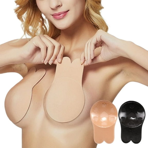 2 Pairs Rabbit Ear Women Invisible Push up Strapless Bra Self Adhesive Backless Sticky Bra