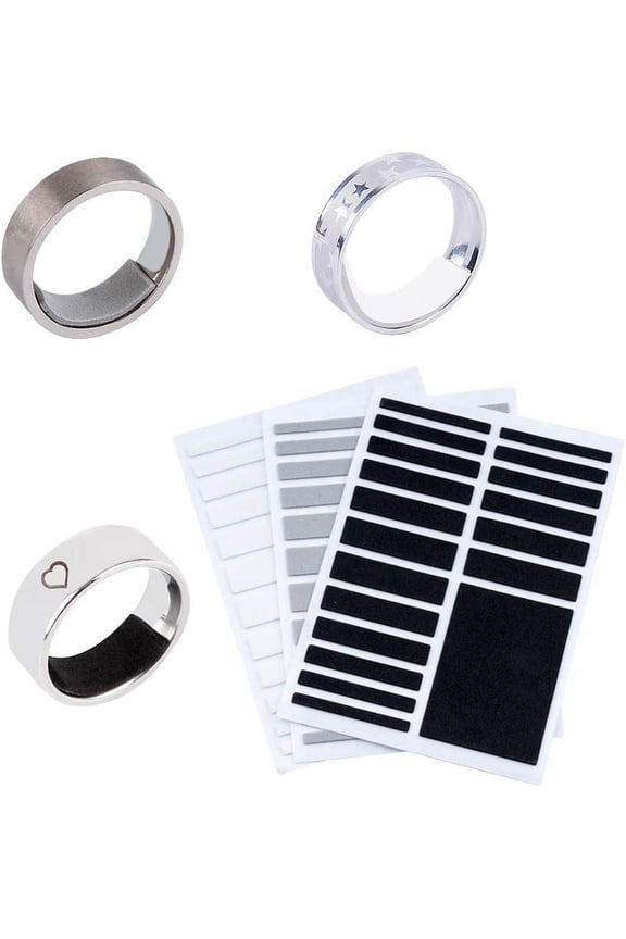 Invisible Ring Size Adjuster 3 Sheets for Loose Rings - Loose Ring Size Adjuster, Jewelry Guard, Tightener,Spacer, Sizer, Fitter for Fixing Wide Rings, Multi-Size Ring Resizer, 54 Pcs+3 DIY Zone