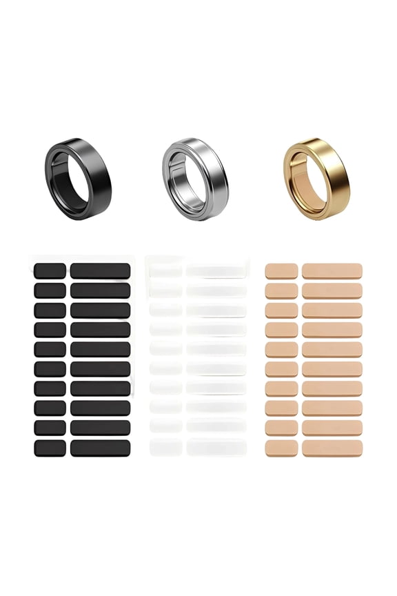 Invisible Ring Size Adjuster for Loose Rings, 60 Pcs Multi Size Spacers for Jewelry Sizing, Compatible with Most Rings for Comfortable Fitting(Black+White+Skin,60 pieces totally)