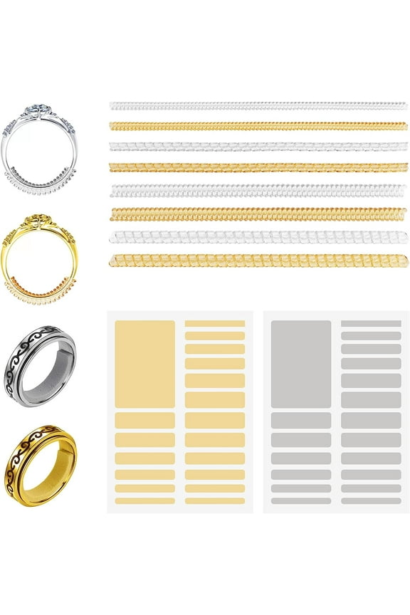 Invisible Ring Size Adjuster for Loose Rings, Spiral Ring Tightener, Jewelry Adjusters Fit Wide Rings, Ring Guards for Golden, Silver and Diamond Rings