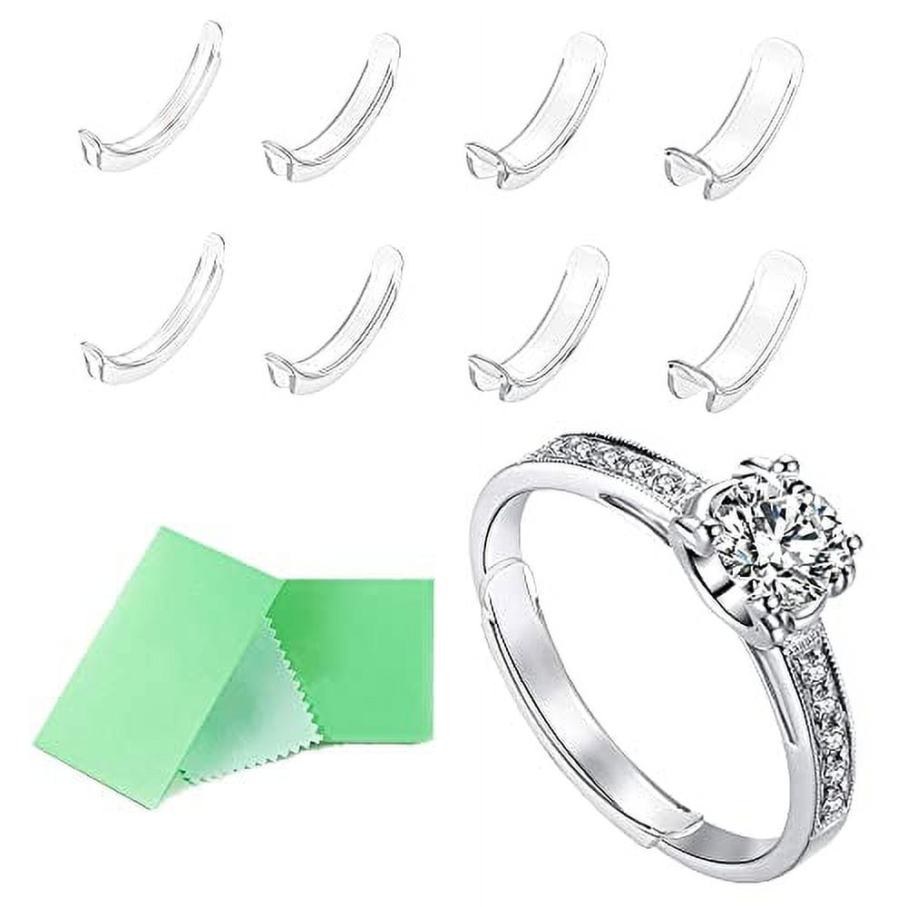 Invisible Ring Size Adjuster for Loose Rings Ring Adjuster Sizer Fit Thin  Rings with Jewelry Polishing Cloth 