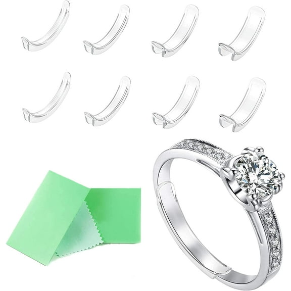 Invisible Ring Size Adjuster for Loose Rings Ring Adjuster Sizer Fit Thin Rings with Jewelry Polishing Cloth
