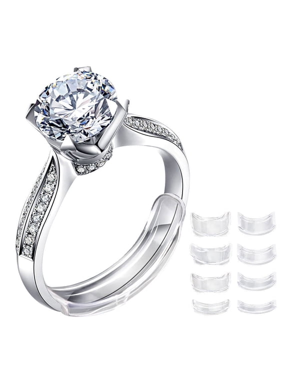 Invisible Ring Size Adjuster for Loose Rings Wide Ring Fixing Ring Adjuster Fit Any Rings 8 Pack Assorted Sizes of Ring Sizer