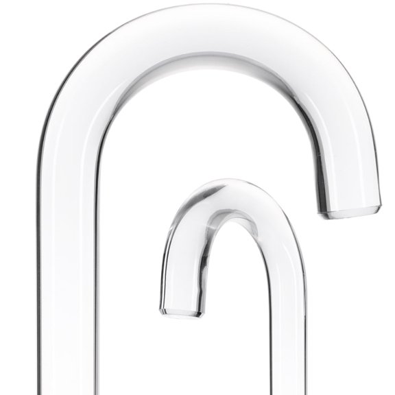 Invisible See Thru J Handle Lucite Tourist Walking Cane Clear Lucite, Cut to Size, J Handle Design, Rubber Tip Installed, 39 Inches, Supports Users Up to 6'5"