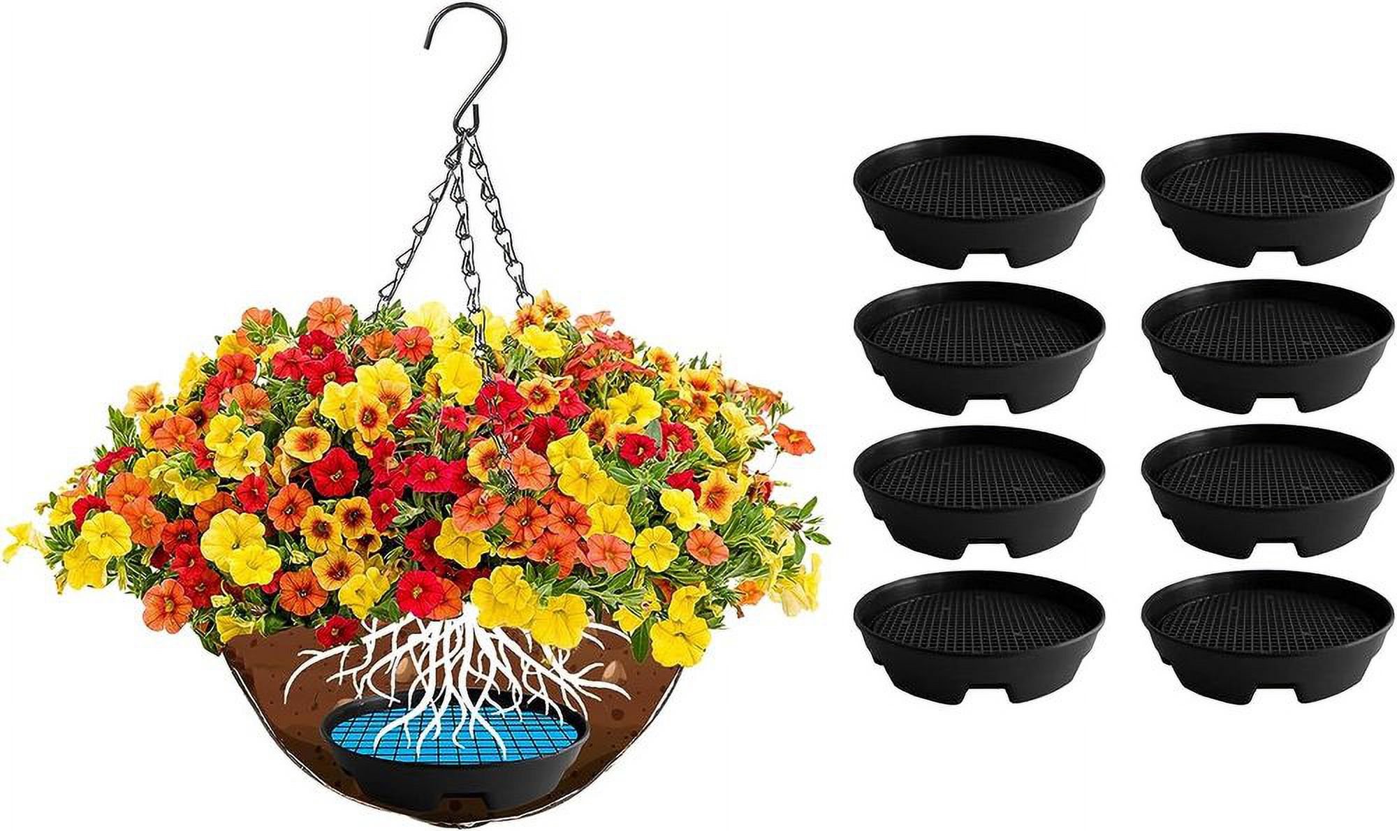 Invisible Self Watering Planter Insert Hanging Basket Drip Pan Auto Plant Watering Devices
