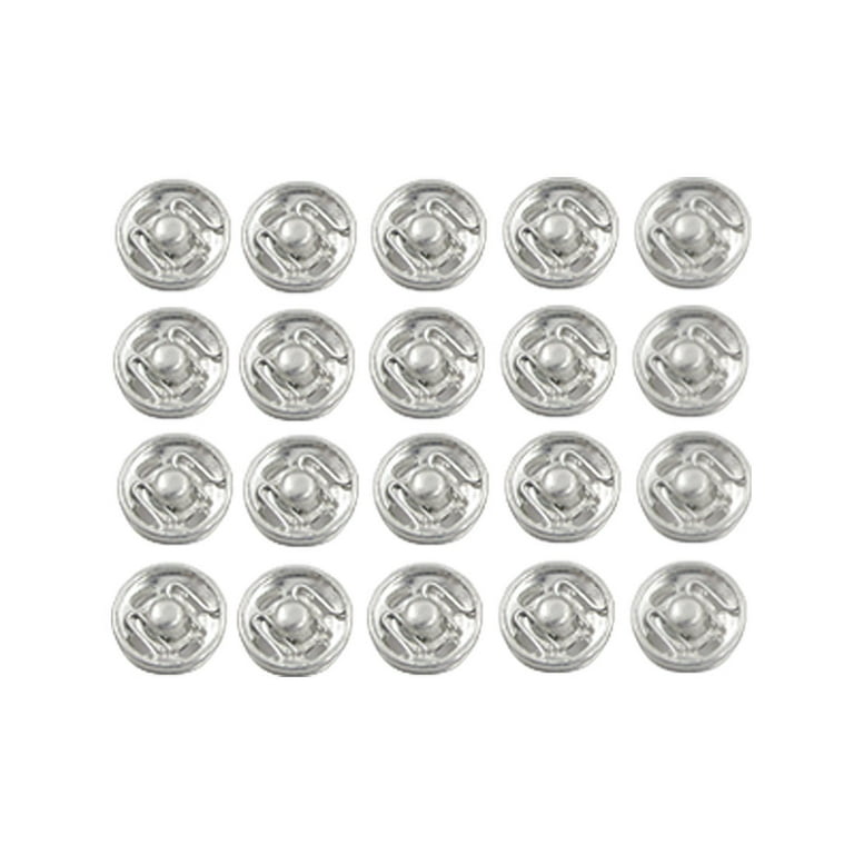 Invisible Silver Tone Clip Buttons Fasteners 20 Pcs