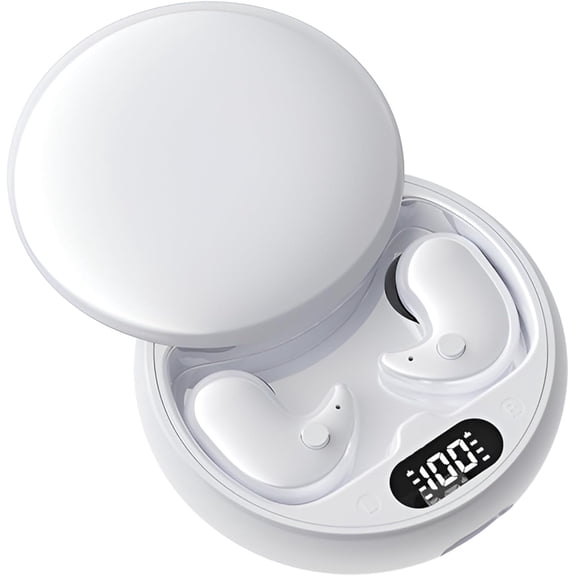 Invisible Sleep Wireless Earphone, Sleeping Earbuds for Side Sleepers Built-in Mic, Earbuds for Sleeping with Fast Charging Case (white)