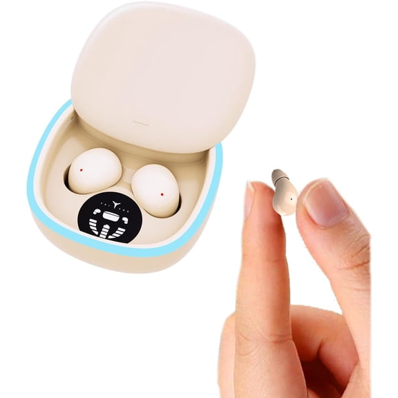 Invisible Small Mini Wireless Bluetooth Earbuds for Small Ears Sleep Low Profile Tiny Discreet Hidden Earbuds for Work Invisible Ear Buds Headphones Skin Tone