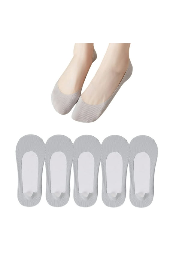 Invisible Socks for Women, Liner Socks Low Cut Non Slip Socks, Hidden Invisible Socks(5 Pairs, Size 5-8)