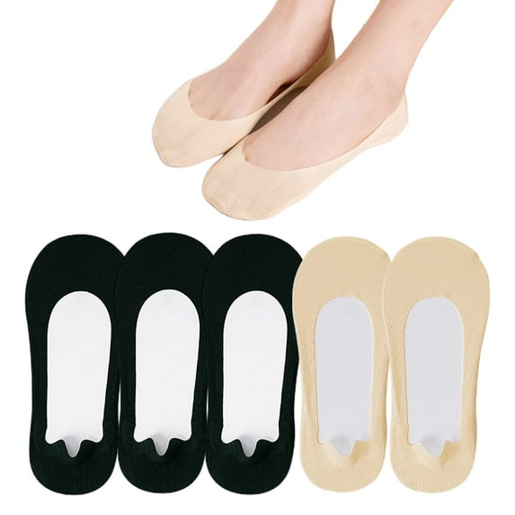 Invisible Socks for Women, Liner Socks Low Cut Non Slip Socks, Hidden Invisible Socks(5 Pairs, Size 5-8)