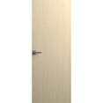thumbnail image 1 of Invisible Solid Hidden Door with Handle | Planum 0010 Light Oak with Black Hidden Frame 24" x 84" Left-hand Outswing Black Frame | Concealed Hinges Lock Handle | Modern Frameless Doors, 1 of 6