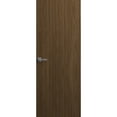 thumbnail image 1 of Invisible Solid Hidden Door with Handle | Planum 0010 Walnut with Black Hidden Frame 36" x 80" Right-hand Inswing Black Frame | Concealed Hinges Lock Handle | Modern Frameless Doors, 1 of 6