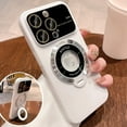 thumbnail image 1 of Invisible Stand Holder Case for iPhone 14/13 /12/ Pro Max with Bracket,Compatible with Magsafe, Window Glass Lens Camera Protector Magnetic Cover (White,for iPhone 12ProMax), 1 of 7