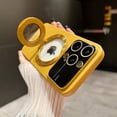 thumbnail image 1 of Invisible Stand Holder Case for iPhone 14/13 /12/ Pro Max with Bracket,Compatible with Magsafe, Window Glass Lens Camera Protector Magnetic Cover (Yellow,for iPhone 14 Plus), 1 of 10