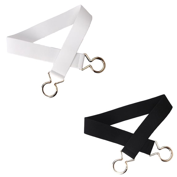 Invisible Stretch Waist Cincher Belt - Stylish Double O-Ring Elastic Waistband Adjuster, Minimalist Hidden Belt for Pants & Jeans for Women White