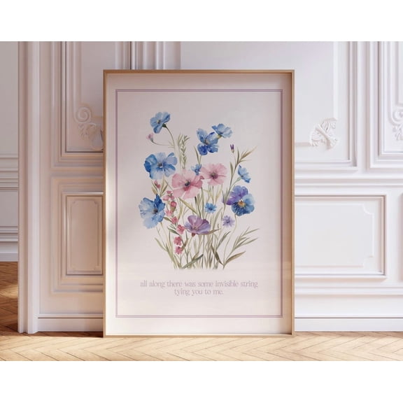 Invisible String Digital Print Botanical Print Music Wall Art Print Folklore Print Bedroom Decor Wall Art