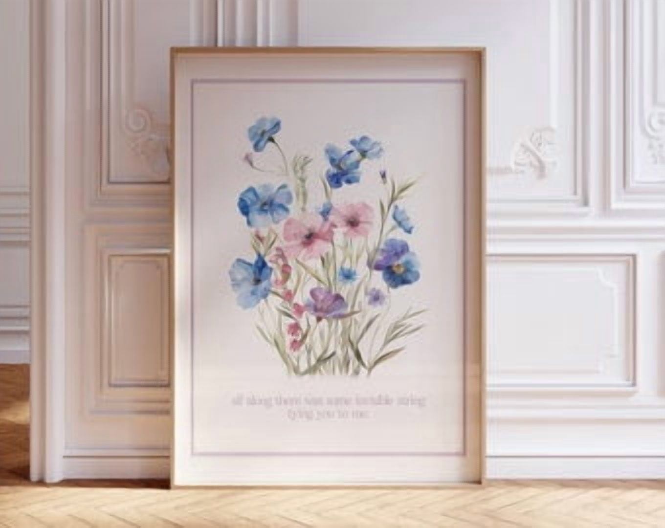 Invisible String Music Wall Art Print, Botanical Folklore Bedroom Decor ...