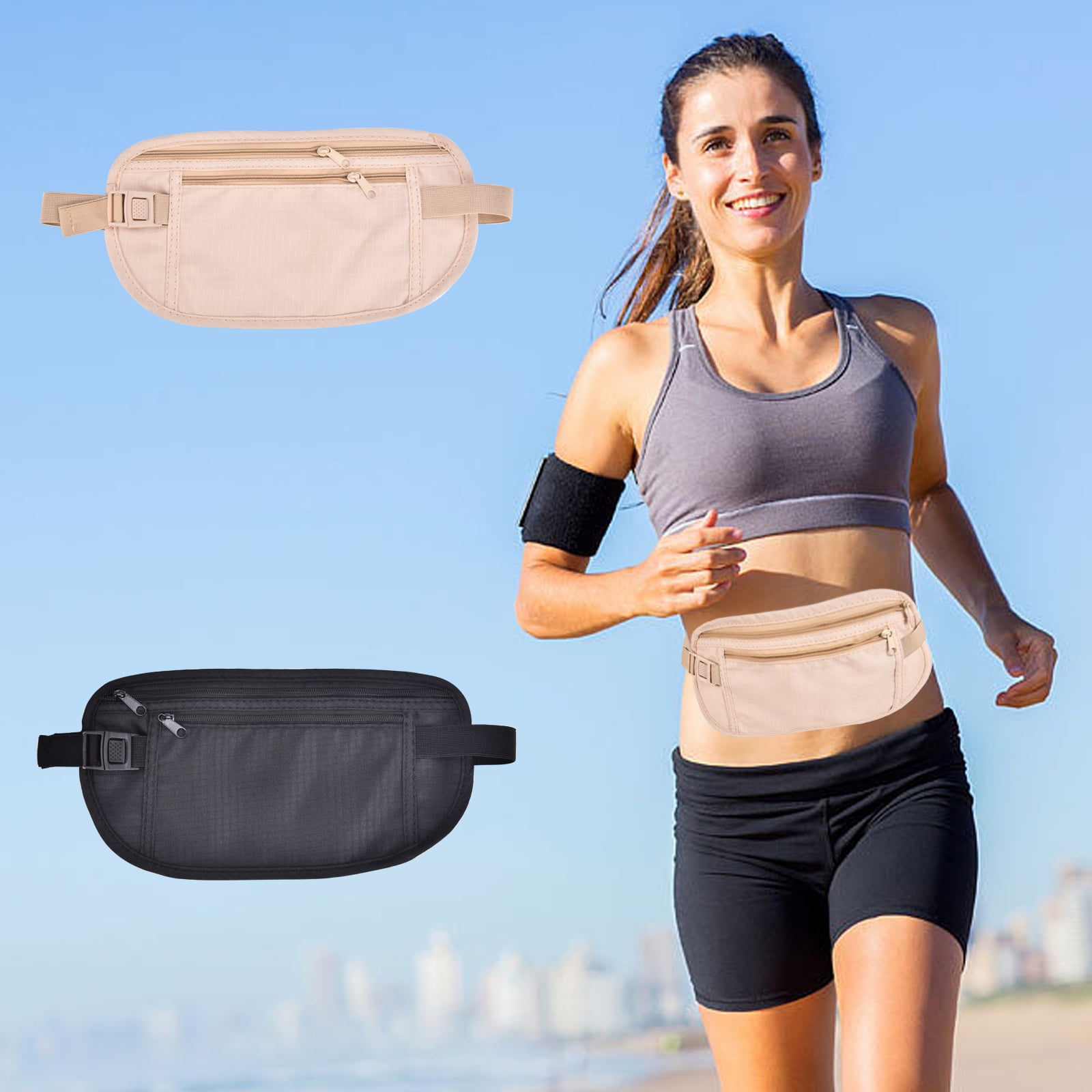 Invisible Travel Passport Pouch Money Belt Bag Hidden Security Wallet Travel Gif
