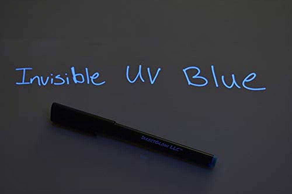 Invisible UV Blacklight Reactive Pen Marker (Blue, 3 Markers)